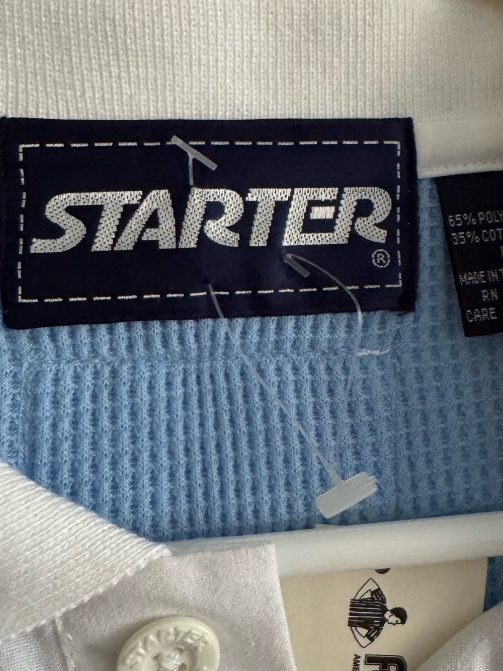 NWT Vintage Starter UCLA Long Sleeve Polo Shirt Large - Retro Waffle Knit - Picture 2 of 5